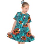 Flame Swirls Kids  Short Sleeve Shirt Dress