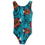 Flame Swirls Kids  Cut-Out Back One Piece Swimsuit