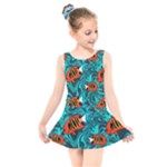 Flame Swirls Kids  Skater Dress Swimsuit