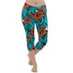 Flame Swirls Lightweight Velour Capri Yoga Leggings