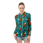 Flame Swirls Long Sleeve Chiffon Shirt