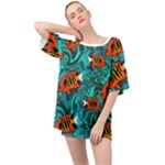 Flame Swirls Oversized Chiffon Top