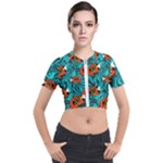 Flame Swirls Short Sleeve Cropped Jacket