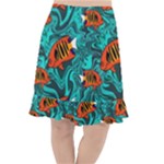 Flame Swirls Fishtail Chiffon Skirt