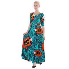 Half Sleeves Maxi Dress 