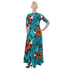 Half Sleeves Maxi Dress 