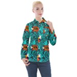 Flame Swirls Women s Long Sleeve Pocket Shirt