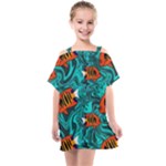 Flame Swirls Kids  One Piece Chiffon Dress