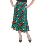 Flame Swirls Midi Mermaid Skirt