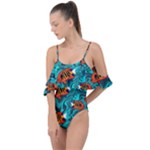 Flame Swirls Drape Piece Swimsuit