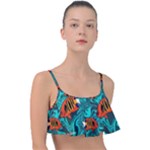 Flame Swirls Frill Bikini Top