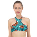 Flame Swirls High Neck Bikini Top