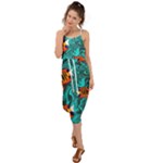 Flame Swirls Waist Tie Cover Up Chiffon Dress