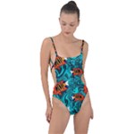 Flame Swirls Tie Strap One Piece Swimsuit