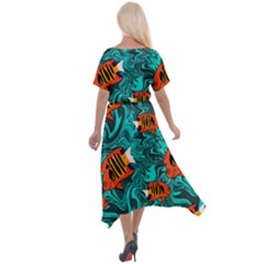 Cross Front Sharkbite Hem Maxi Dress 