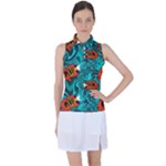 Flame Swirls Women s Sleeveless Polo T-Shirt