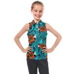 Flame Swirls Kids  Sleeveless Polo T-Shirt