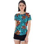 Flame Swirls Back Cut Out Sport T-Shirt