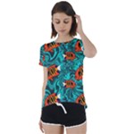 Flame Swirls Short Sleeve Open Back T-Shirt