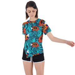 Asymmetrical Short Sleeve Sports T-Shirt 