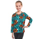 Flame Swirls Kids  Long Mesh T-Shirt