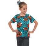 Flame Swirls Kids  Mesh Piece T-Shirt