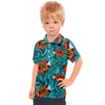 Flame Swirls Kids  Polo T-Shirt