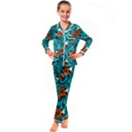 Flame Swirls Kids  Satin Long Sleeve Pajamas Set