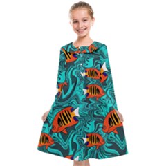 Flame Swirls Kids  Midi Sailor Dress from ArtsNow.com