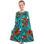 Flame Swirls Kids  Midi Sailor Dress