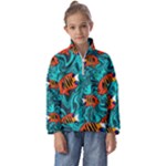 Flame Swirls Kids  Half Zip Hoodie