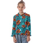 Flame Swirls Kids  Frill Detail T-Shirt