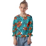 Flame Swirls Kids  Cuff Sleeve Top