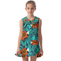 Kids  Pilgrim Collar Ruffle Hem Dress 