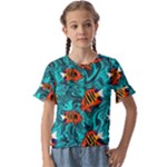 Flame Swirls Kids  Cuff Sleeve Scrunch Bottom T-Shirt