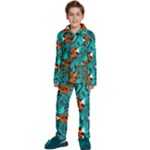 Flame Swirls Kids  Long Sleeve Velvet Pajamas Set