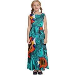 Kids  Satin Sleeveless Maxi Dress 