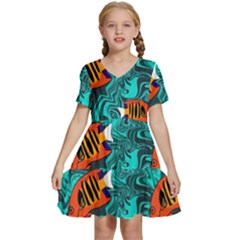 Kids  Short Sleeve Tiered Mini Dress 