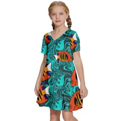 Kids  Short Sleeve Tiered Mini Dress 