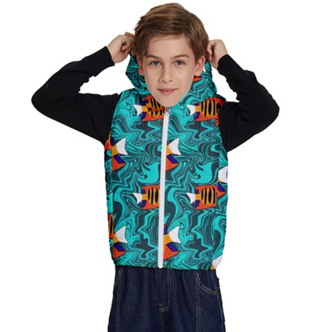 Flame Swirls Kids  Stylish Hooded Puffer Vest from ArtsNow.com