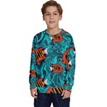 Flame Swirls Kids  Crewneck Sweatshirt