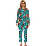 Flame Swirls Womens  Long Sleeve Lightweight Pajamas Set