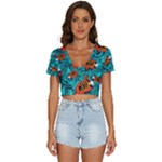 Flame Swirls V-Neck Crop Top