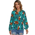 Flame Swirls Women s Long Sleeve Button Up Shirt