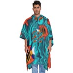 Flame Swirls Men s Hooded Rain Ponchos