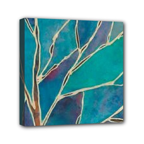 Aqua Batik, Abstract, Colorful Mini Canvas 6  x 6  (Stretched) from ArtsNow.com