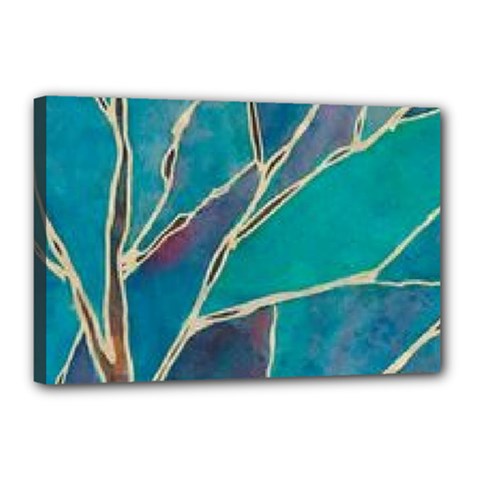 Aqua Batik, Abstract, Colorful Canvas 18  x 12  (Stretched) from ArtsNow.com