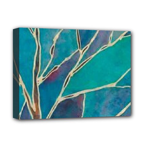 Aqua Batik, Abstract, Colorful Deluxe Canvas 16  x 12  (Stretched)  from ArtsNow.com