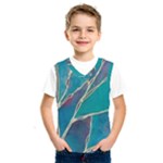 Aqua Batik, Abstract, Colorful Kids  Basketball Tank Top