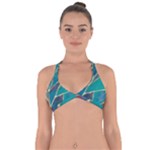 Aqua Batik, Abstract, Colorful Halter Neck Bikini Top